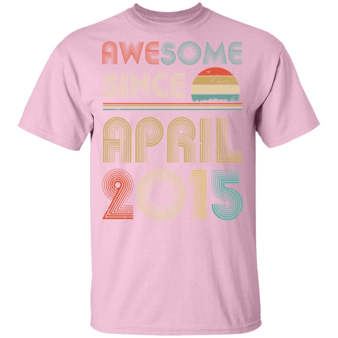 Awesome Since April 2015 Vintage 6th Birthday Gifts Youth-Youth Shirt-Youth T-Shirt-Light Pink