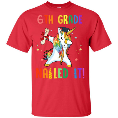 Dabbing 6th Grade Unicorn Nailed It Graduation Class Of 2021 Youth-Youth Shirt-Youth T-Shirt-Red