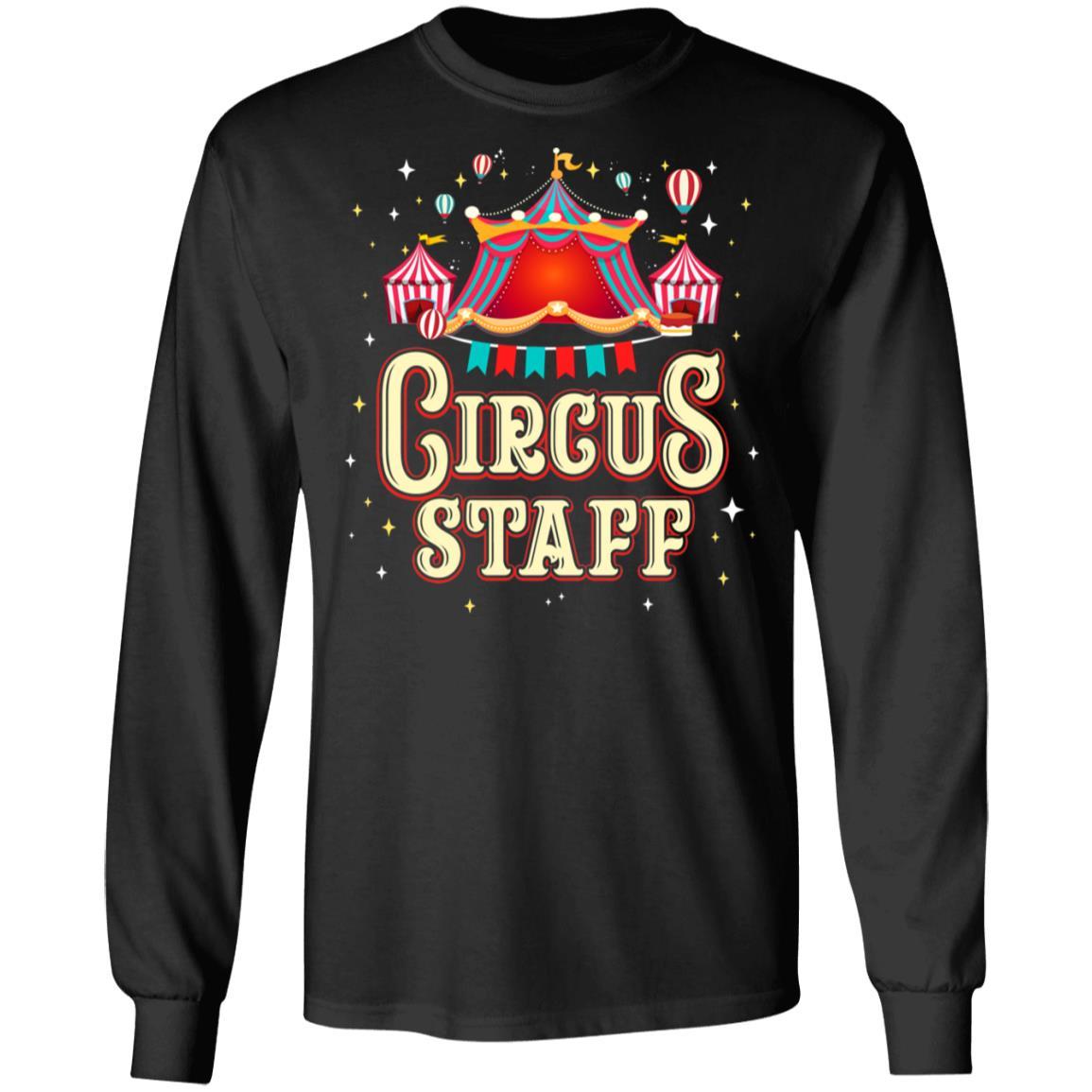 Vintage Circus Birthday Party Event Staff-T-Shirt & Hoodie-Long Sleeve T-Shirt-Black