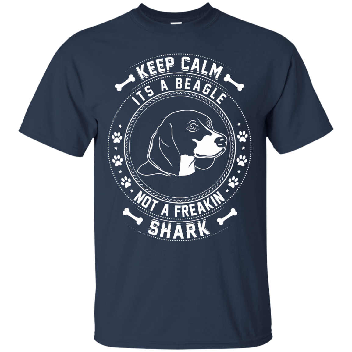 Keep Calm It's A Beagle Not A Freaking Shark-T-Shirt & Hoodie-Classic T-Shirt-Navy