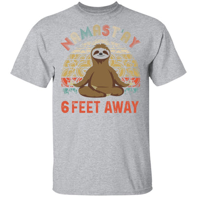 Funny Yoga Sloth Namast'ay 6 Feet Away-T-Shirt & Tank Top-Classic T-Shirt-Sport Grey
