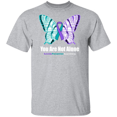You Are Not Alone Butterfly Suicide Prevention Awareness-T-Shirt & Hoodie-Classic T-Shirt-Sport Grey