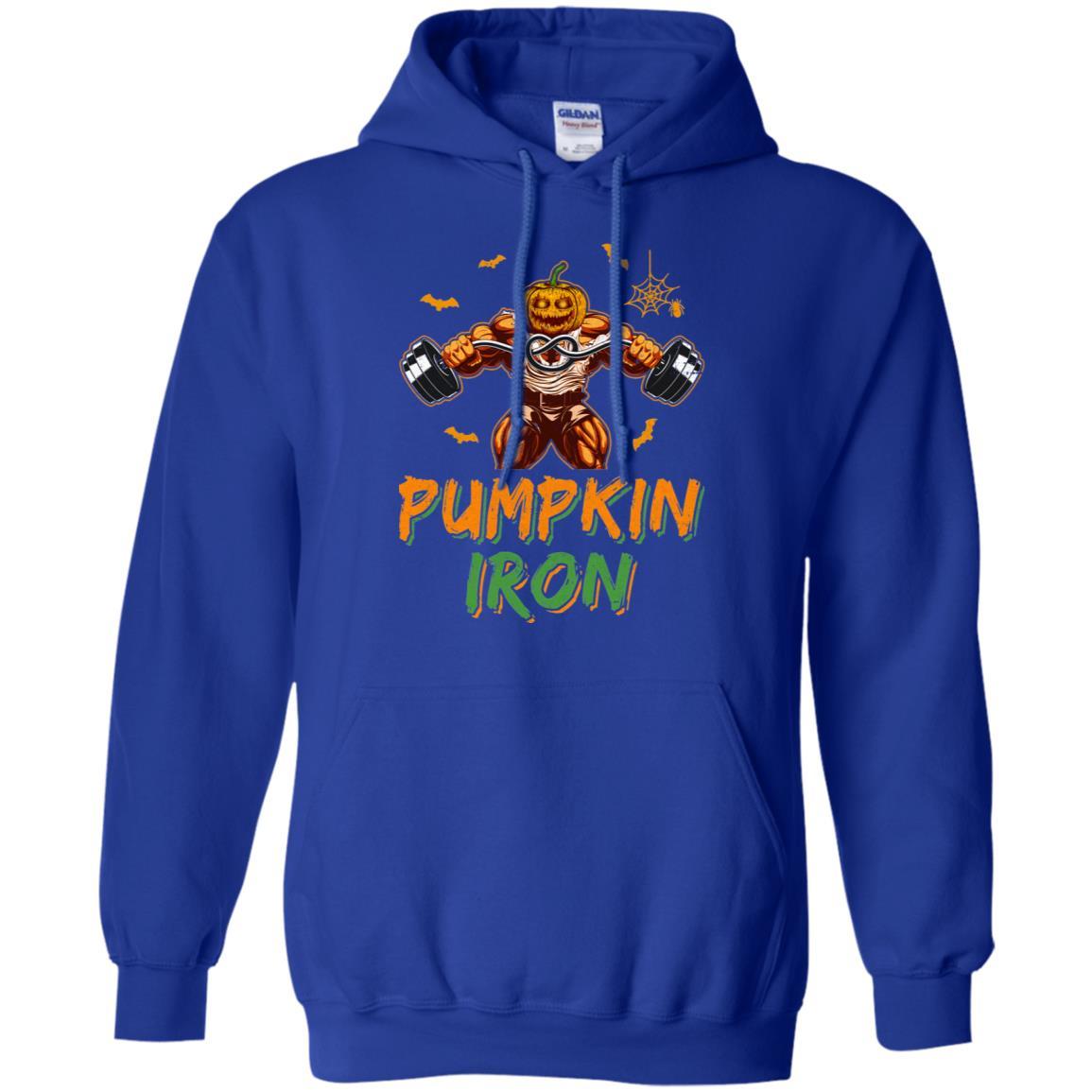 Halloween Gym Workout Pumpkin Iron Motivation For Men-T-Shirt & Hoodie-Pullover Hoodie-Royal