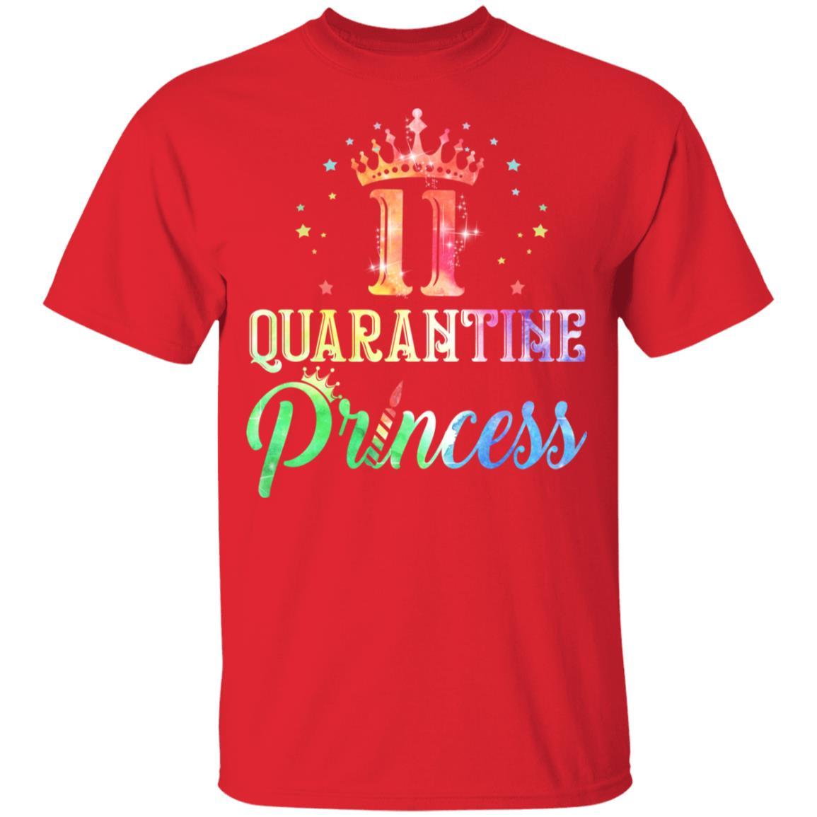 11 Quarantine Princess Happy Birthday Youth-Youth Shirt-Youth T-Shirt-Red