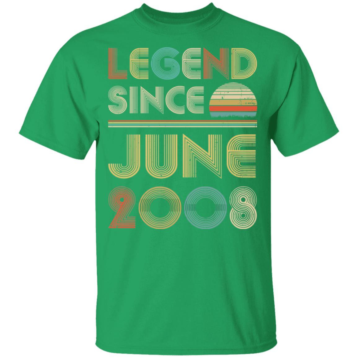 Legend Since June 2008 Vintage 13th Birthday Gifts Youth-Youth Shirt-Youth T-Shirt-Irish Green