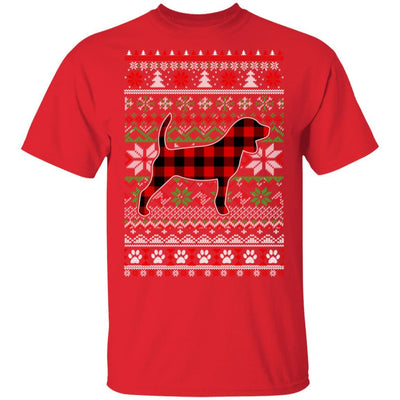 Beagle Red Plaid Ugly Christmas Sweater Gifts-T-Shirt & Sweatshirt-Classic T-Shirt-Red