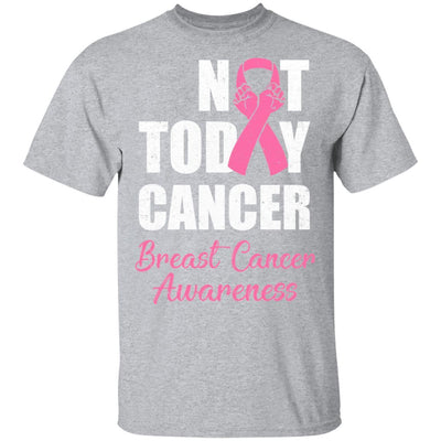 Support Breast Cancer Awareness Pink Ribbon Not Today-T-Shirt & Hoodie-Classic T-Shirt-Sport Grey