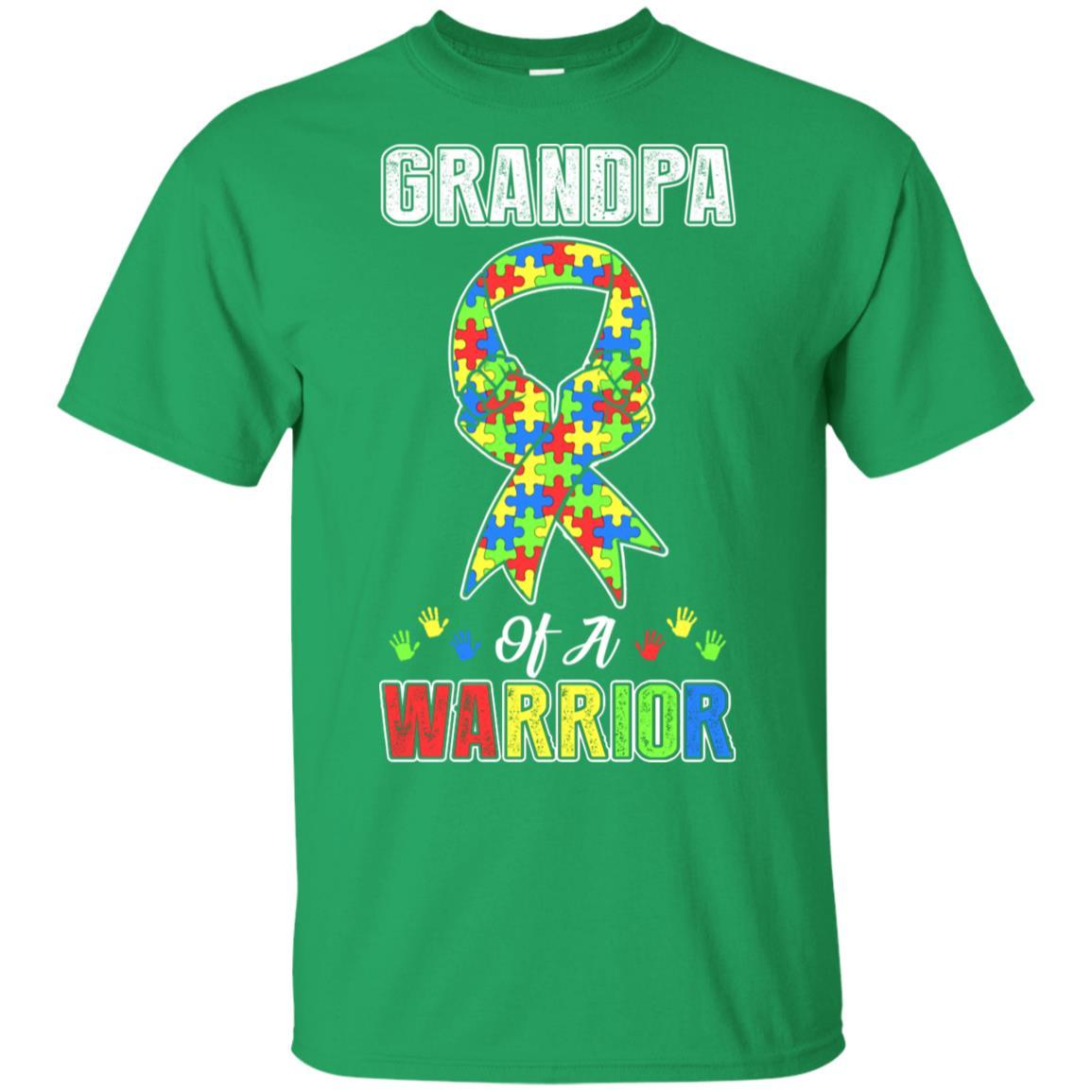 Grandpa Of A Warrior Support Autism Awareness Gift-T-Shirt & Hoodie-Classic T-Shirt-Irish Green