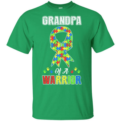 Grandpa Of A Warrior Support Autism Awareness Gift-T-Shirt & Hoodie-Classic T-Shirt-Irish Green