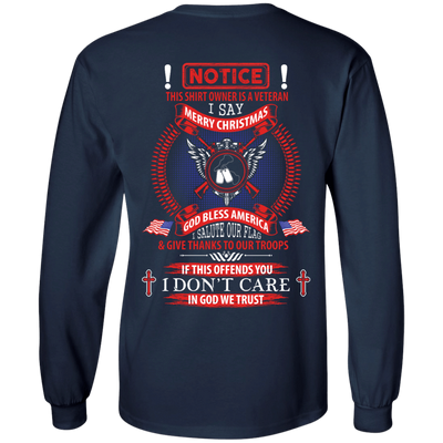 Notice This Shirt Owner Is A Veteran-T-Shirt & Hoodie-Long Sleeve T-Shirt-Navy