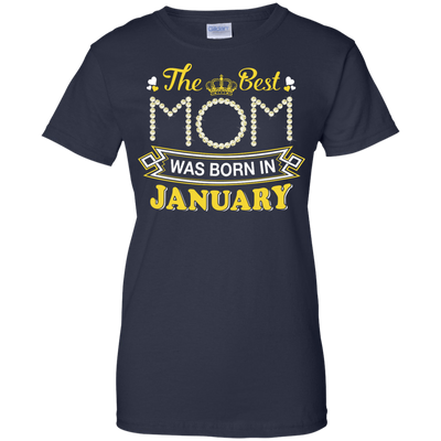 The Best Mom Was Born In January-T-Shirt & Hoodie-Women's T-Shirt-Navy