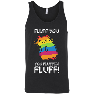 Rainbow Cat Fluff You You Fluffin' Fluff Cat-T-Shirt & Hoodie-Unisex Tank-Black