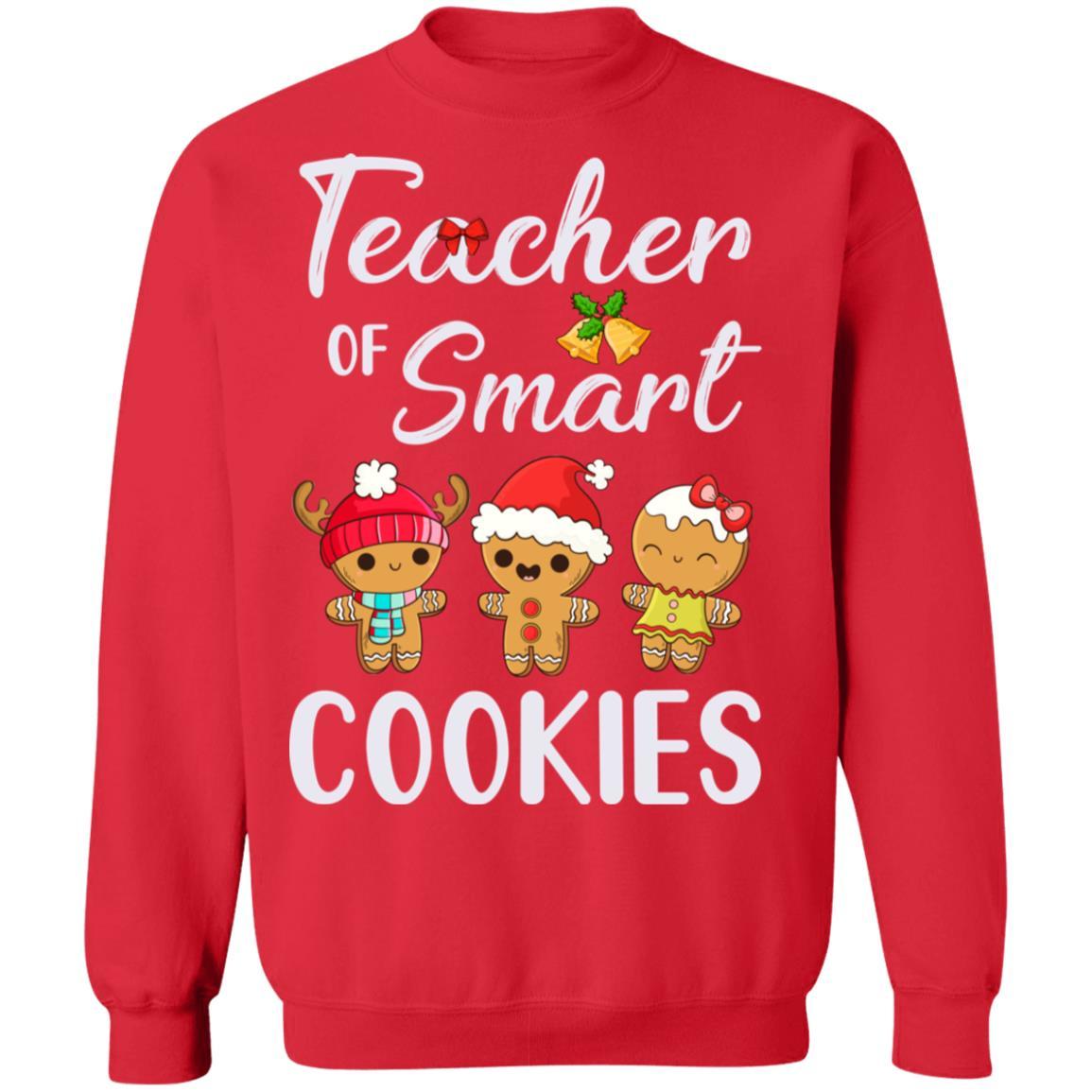 Teacher Of Smart Cookies-T-Shirt & Sweatshirt-Crewneck Sweatshirt-Red