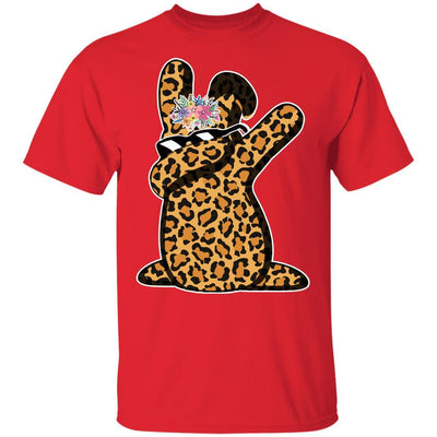 Funny Easter Gift For Her Teen Girls Dabbing Bunny Leopard Youth-Youth Shirt-Youth T-Shirt-Red