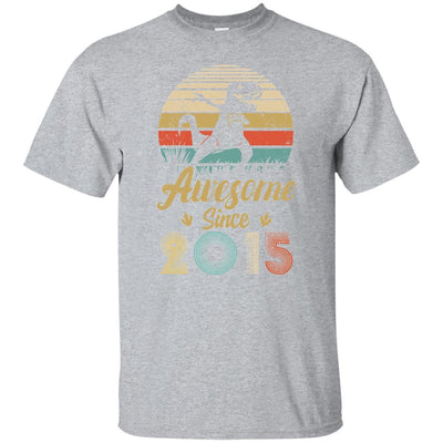Awesome Since 2015 6th Years Old Dinosaur Birthday Gift Youth-Youth Shirt-Youth T-Shirt-Sport Grey