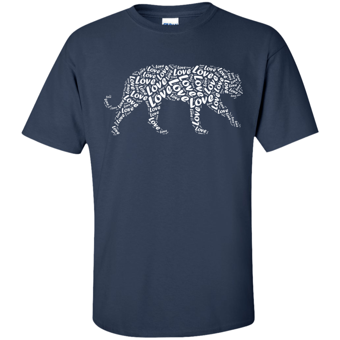 I Love Tiger T-Shirt Word Graphic Tee-T-Shirt & Hoodie-Classic T-Shirt-Navy