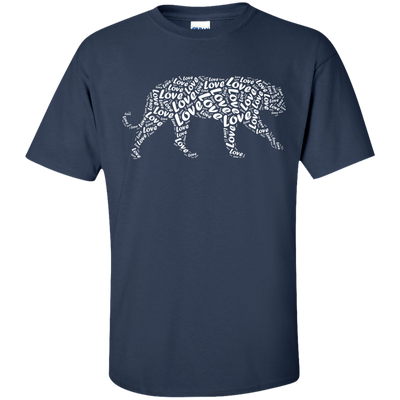 I Love Tiger T-Shirt Word Graphic Tee-T-Shirt & Hoodie-Classic T-Shirt-Navy