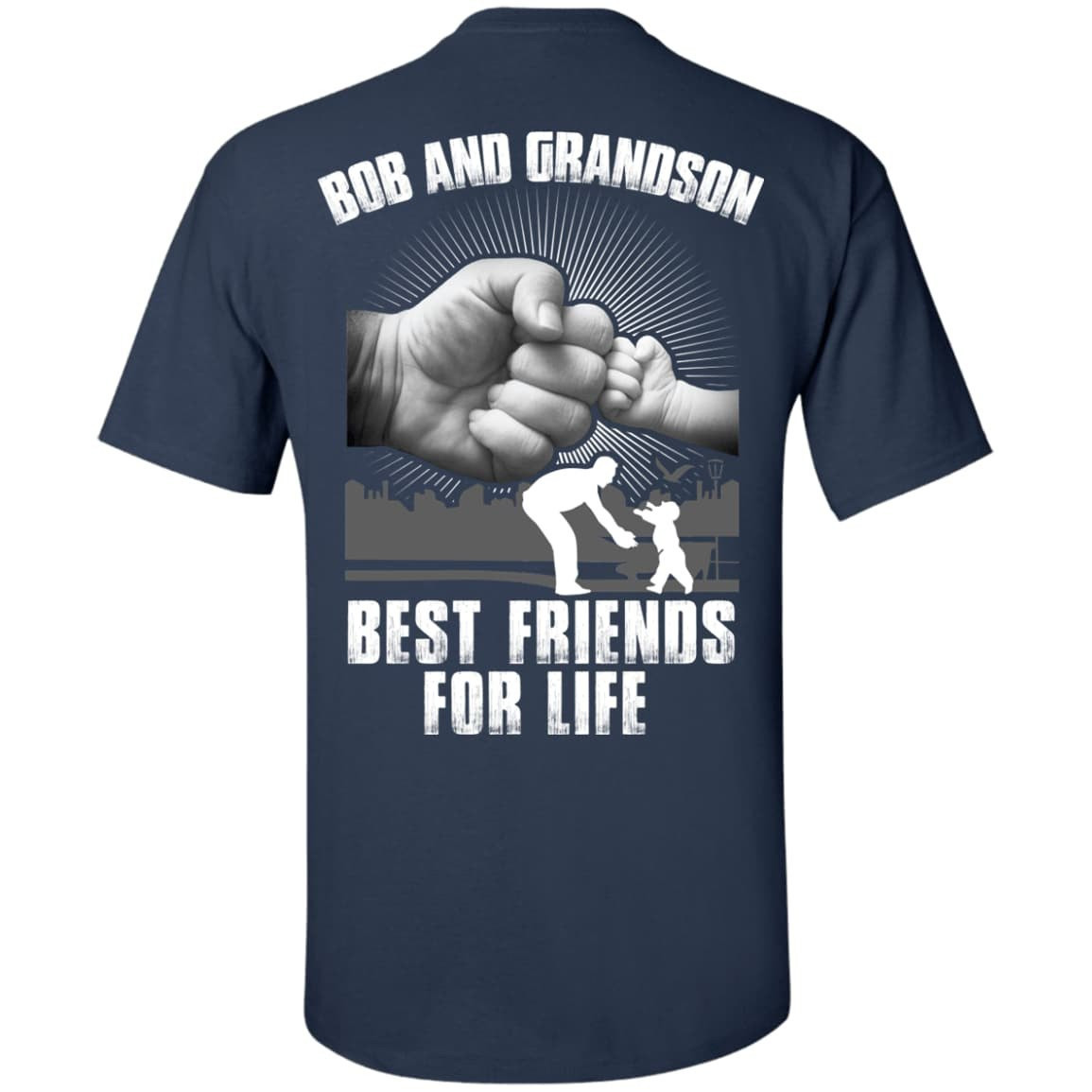 Bob And Grandson Best Friends For Life-T-Shirt & Hoodie-Classic T-Shirt-Navy