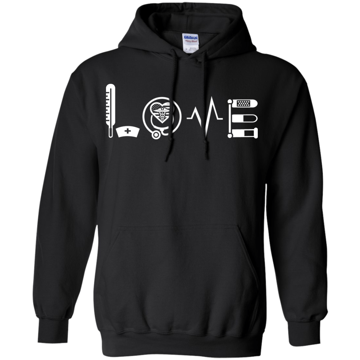 MY LOVE NURSING NURSE-T-Shirt & Hoodie-Pullover Hoodie-Black