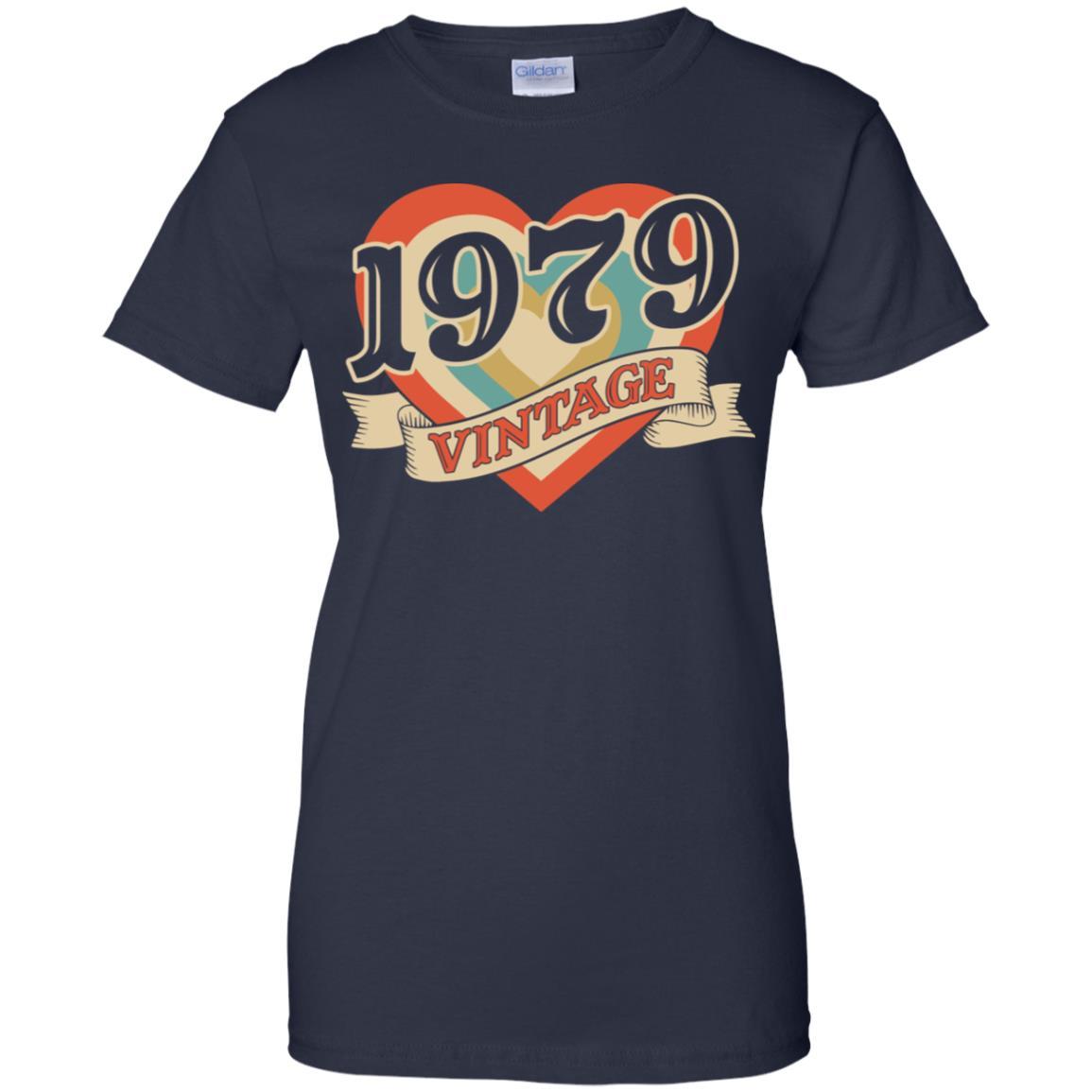 Vintage Retro Classic Heart Made In 1979 42th Birthday-T-Shirt & Tank Top-Women's T-Shirt-Navy