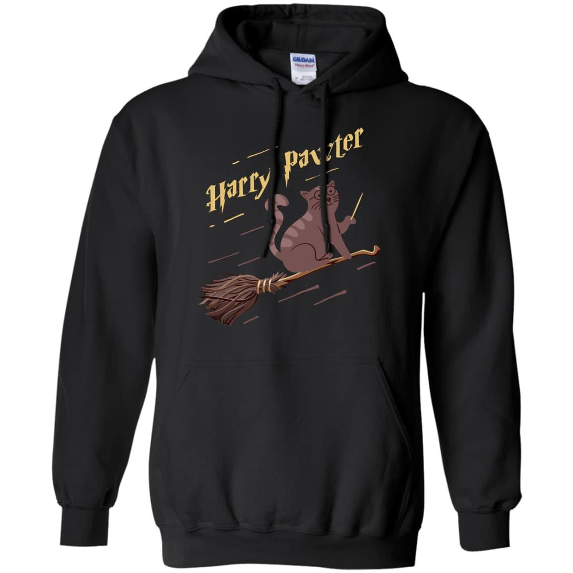 Harry Pawter Cat Lover-T-Shirt & Hoodie-Pullover Hoodie-Black