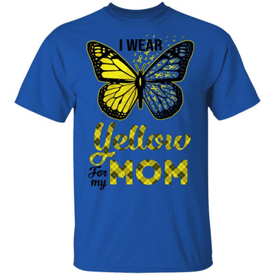 I Wear Yellow For My Mom Butterfly Sarcoma Bone Cancer-T-Shirt & Hoodie-Classic T-Shirt-Royal