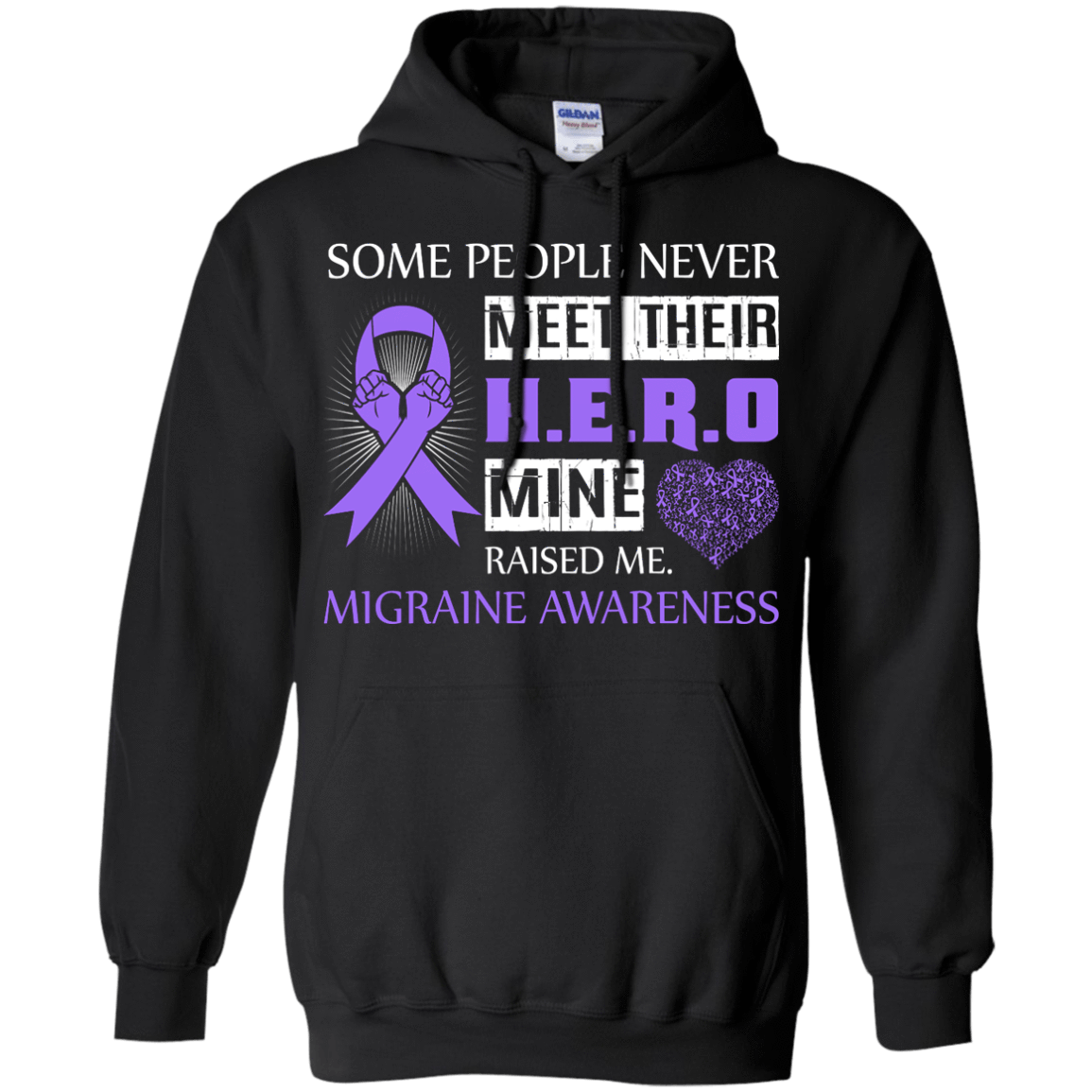 Migraine Awareness Some People Never Meet Hero-T-Shirt & Hoodie-Pullover Hoodie-Black