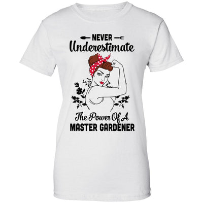 Never Underestimate Master Gardener Funny-T-Shirt & Tank Top-Women's T-Shirt-White