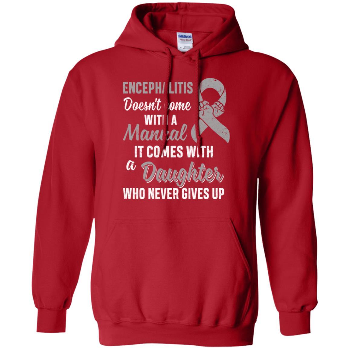 Encephalitis Awareness Daughter Warrior Gifts-T-Shirt & Hoodie-Pullover Hoodie-Red