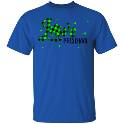 St Patricks Day Gift Preschool Teacher Plaid Shamrock-T-Shirt & Hoodie-Classic T-Shirt-Royal