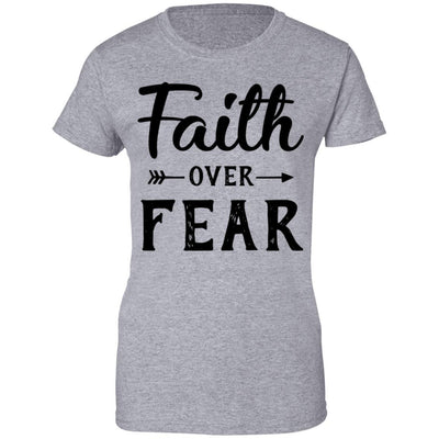 Faith Over Fear Christian Gift-T-Shirt & Hoodie-Women's T-Shirt-Sport Grey