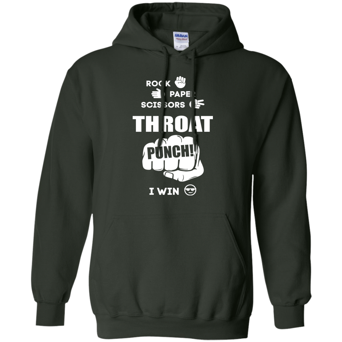 Throat Punch - I Win-T-Shirt & Hoodie-Pullover Hoodie-Forest Green