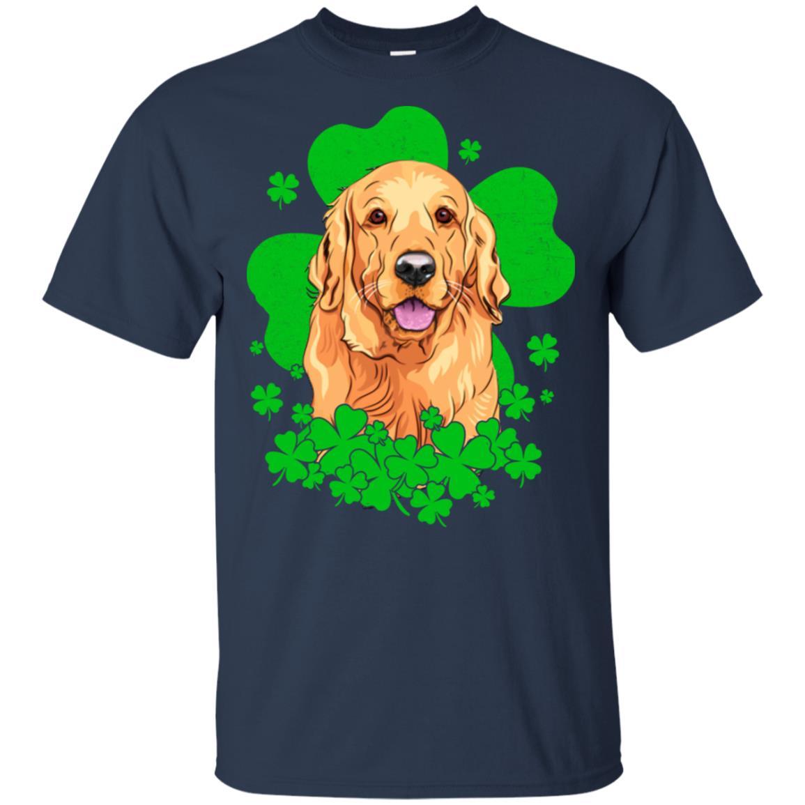 Golden Retriever St. Patrick's Day Clovers-T-Shirt & Hoodie-Classic T-Shirt-Navy