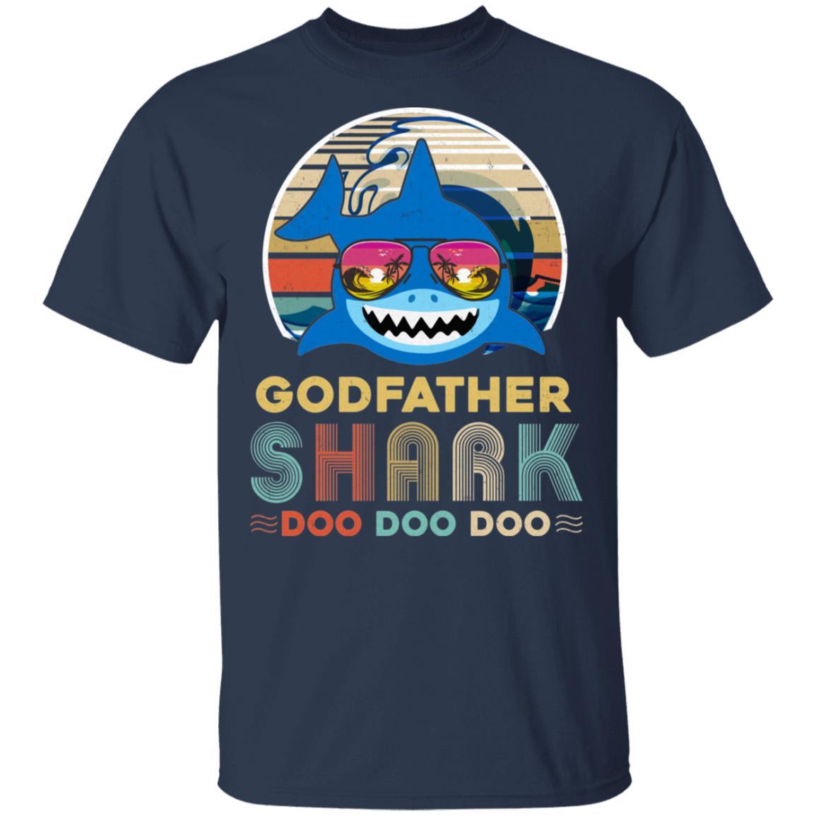 Retro Vintage Godfather Shark Doo Doo Doo-T-Shirt & Hoodie-Classic T-Shirt-Navy
