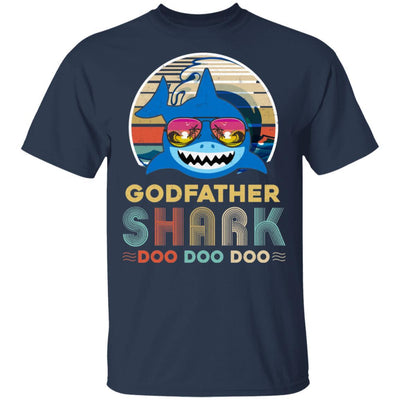 Retro Vintage Godfather Shark Doo Doo Doo-T-Shirt & Hoodie-Classic T-Shirt-Navy