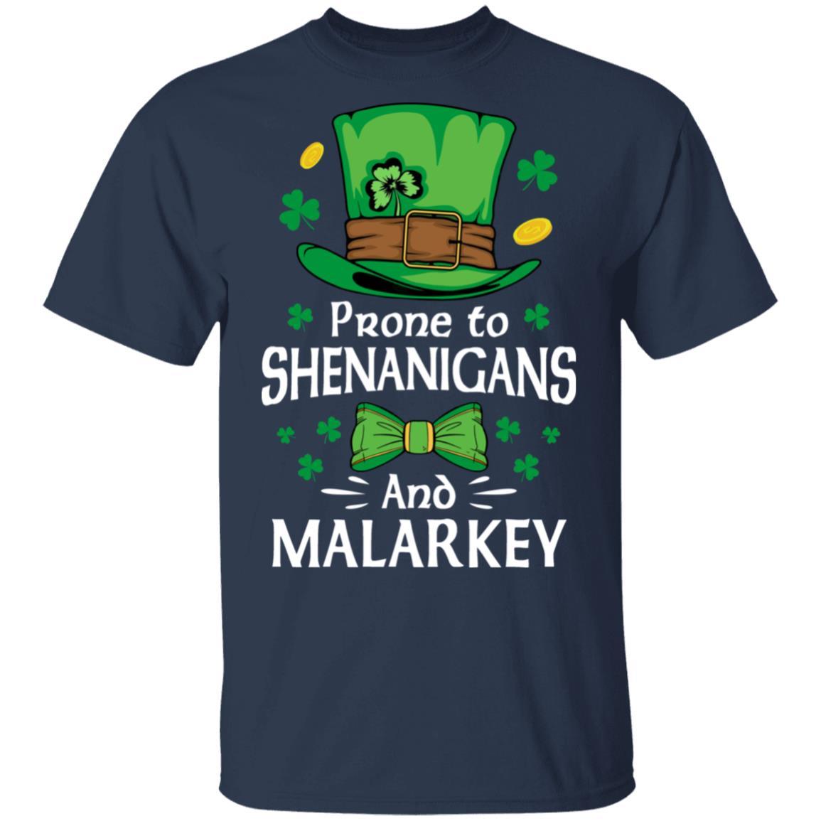 St Patricks Day Funny Shenanigans And Melarkey Irish-T-Shirt & Hoodie-Classic T-Shirt-Navy