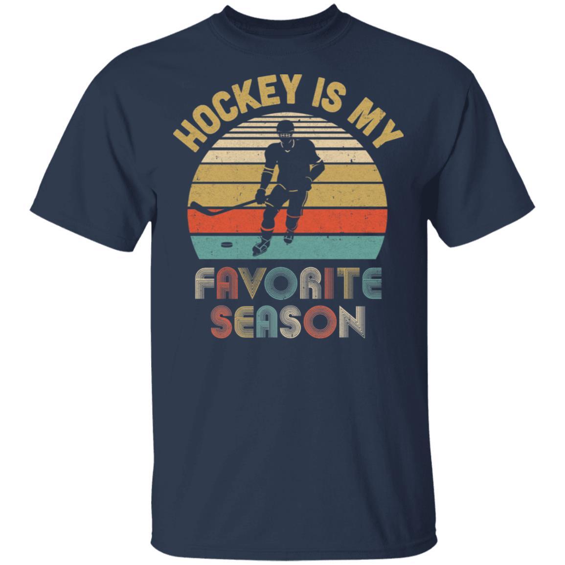 Hockey Is My Favorite Season Vintage-T-Shirt & Hoodie-Classic T-Shirt-Navy