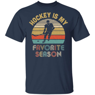 Hockey Is My Favorite Season Vintage-T-Shirt & Hoodie-Classic T-Shirt-Navy
