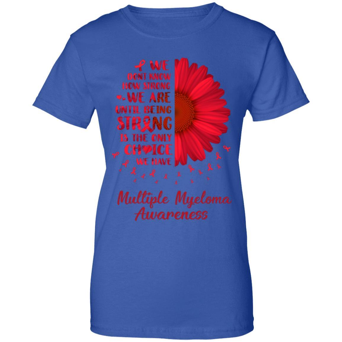 Being Strong Daisy Flower Burgundy Multiple Myeloma-T-Shirt & Hoodie-Women's T-Shirt-Royal