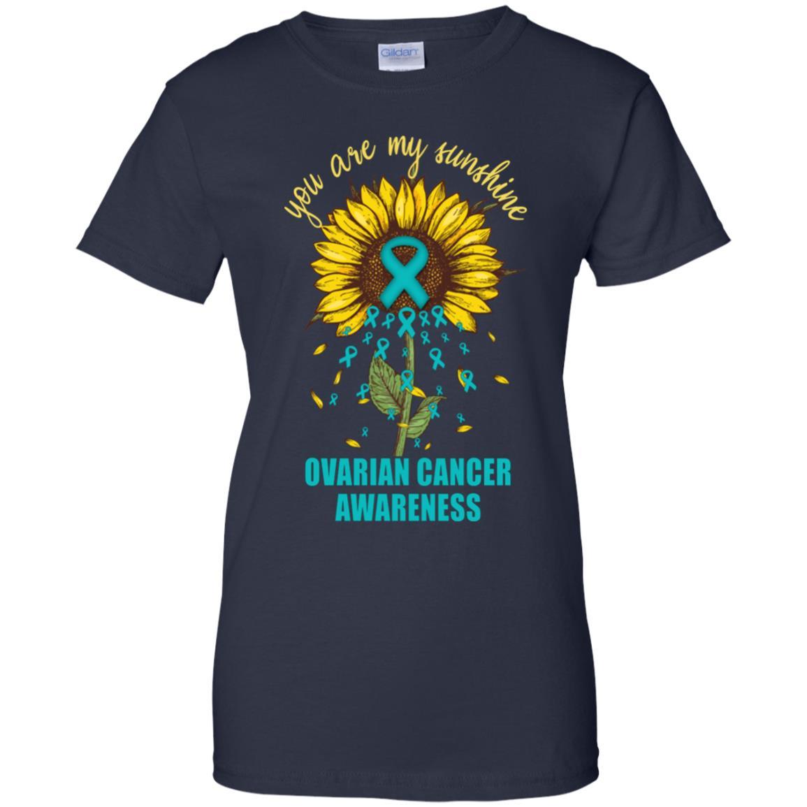 You Are My Sunshine Ovarian Cancer Awareness-T-Shirt & Hoodie-Women's T-Shirt-Navy