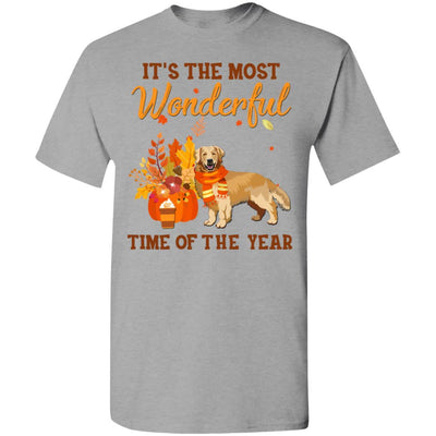 Golden Retriever Autumn It's The Most Wonderful Time Of The Year-T-Shirt & Hoodie-Classic T-Shirt-Sport Grey