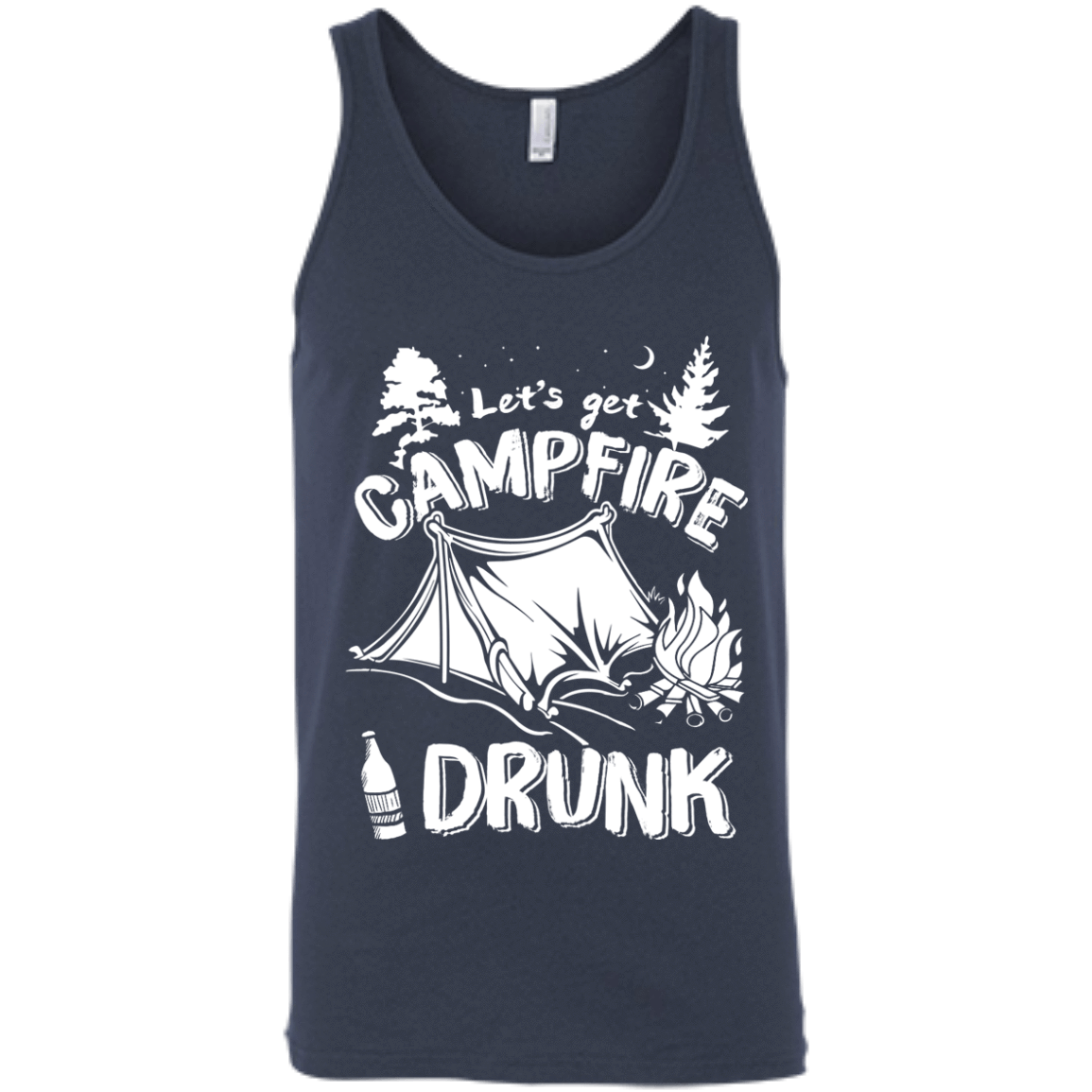 Let's Get Campfire Drunk-T-Shirt & Hoodie-Unisex Tank-Navy