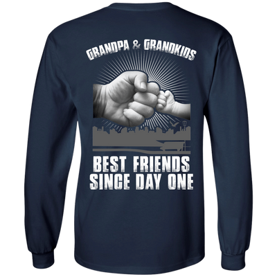 Grandpa And Grandkids Best Friends Single Day One-T-Shirt & Hoodie-Long Sleeve T-Shirt-Navy