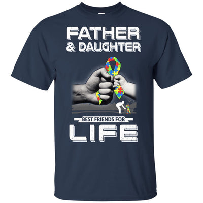Autism Awareness Father And Daughter Best Friends For Life-T-Shirt & Hoodie-Classic T-Shirt-Navy