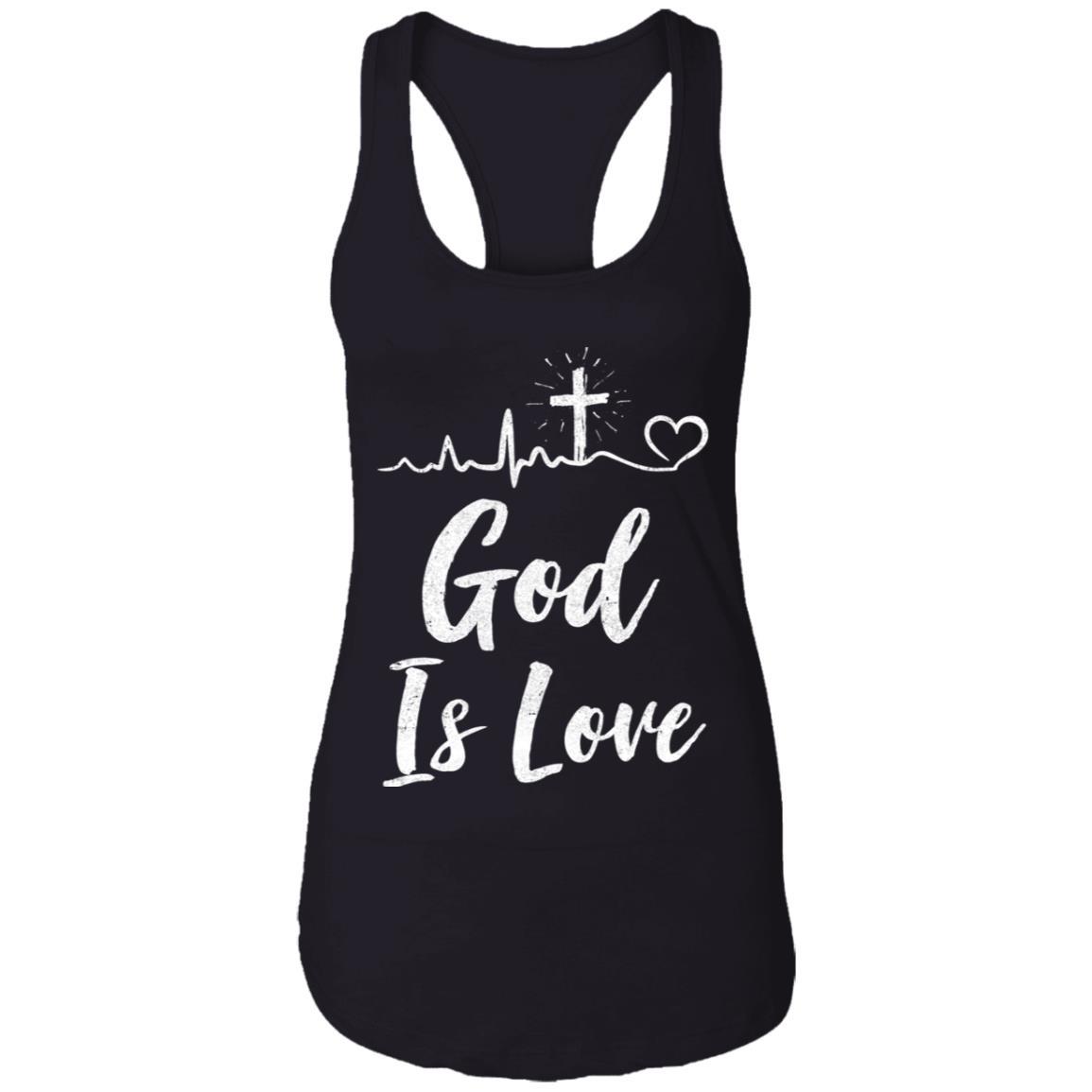 God Is Love Christian Gifts Women-T-Shirt & Tank Top-Women's Ideal Racerback Tank-Black