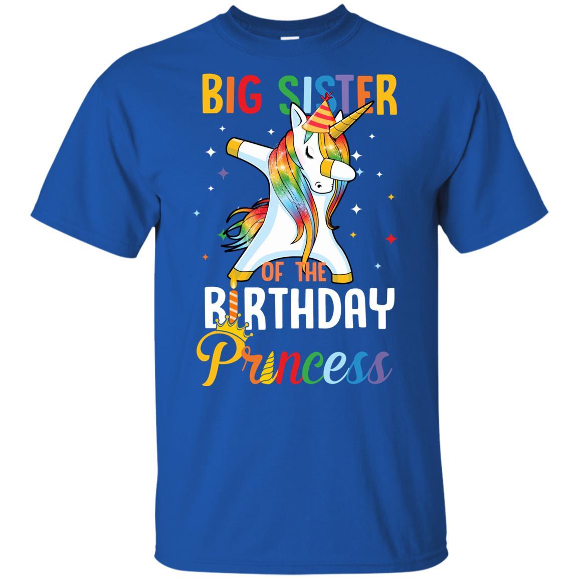 Proud Big Sister Of A Birthday Princess Unicorn Dab Youth-Youth Shirt-Youth T-Shirt-Royal