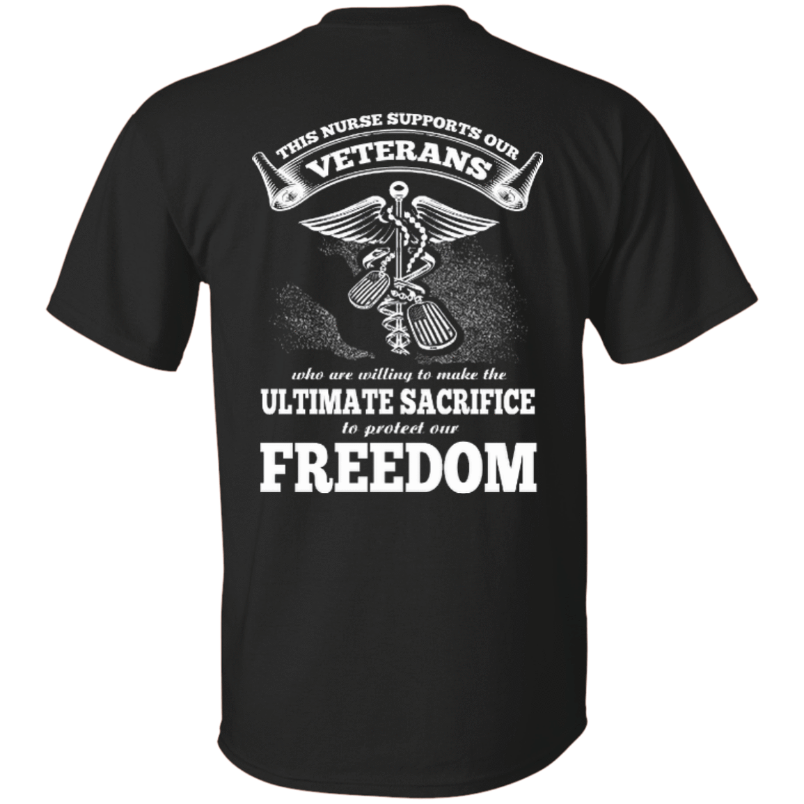 THIS NURSE SUPPORTS OUR VETERANS-T-Shirt & Hoodie-Classic T-Shirt-Black