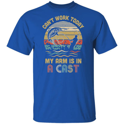 Vintage Fishing Tee Can't Work Today My Arm Is In A Cast-T-Shirt & Hoodie-Classic T-Shirt-Royal