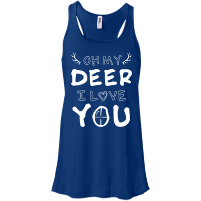 Oh My Deer I Love You-T-Shirt & Hoodie-Women's Flowy Racerback Tank-True Royal