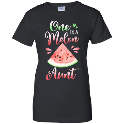 One In A Melon Aunt Watermelon Funny Birthday Gifts-T-Shirt & Hoodie-Women's T-Shirt-Black
